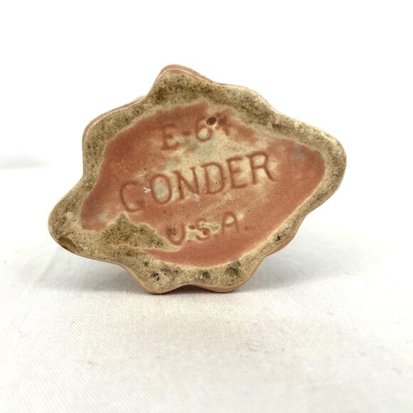 Gonder Vase Art Pottery Mauve Drip 6" Twisted Design Vintage E-64 - Picture 6 of 6